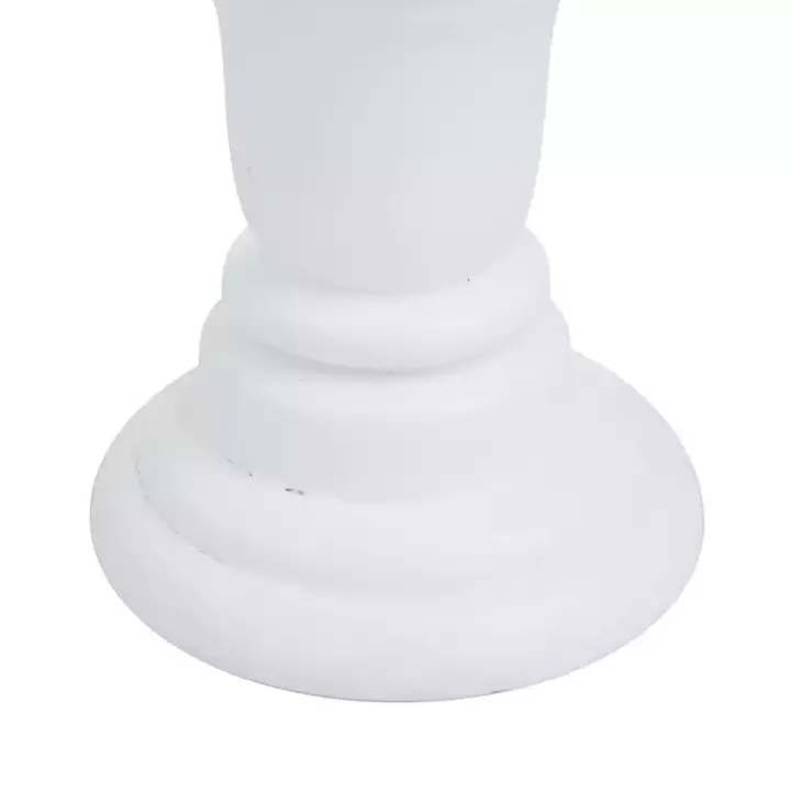 White Wood Column Pillar Candle Holders, Set of 3