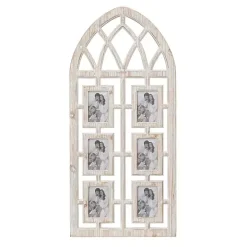 Whitewash Window Arch 6-Opening Collage Frame