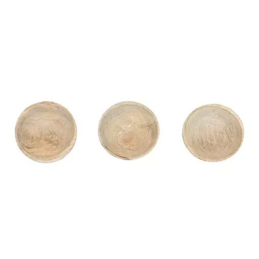 Whitewash Wood Pinch Bowls, Set of 3