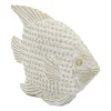 Whitewashed Ceramic Woven Fish Statue