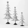 Whitewashed Metal Christmas Trees, Set of 3
