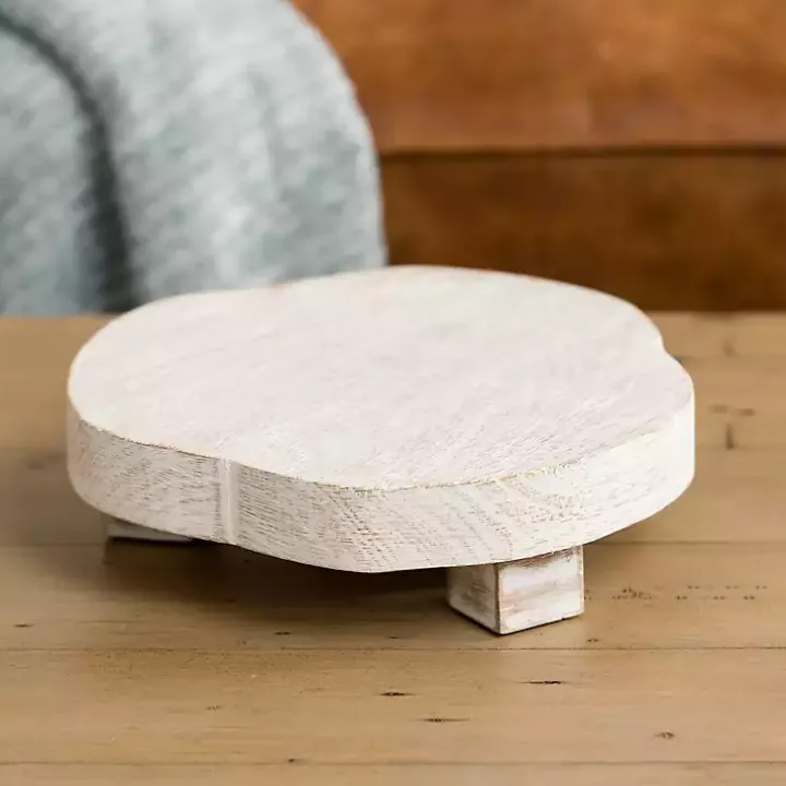 Whitewashed Natural Wood Riser, 11 in.