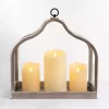 Whitewashed Wood Beaded Open Lantern