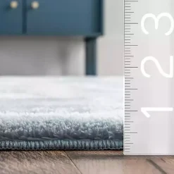 Whitlow Blue Shag Washable Area Rug, 6x9