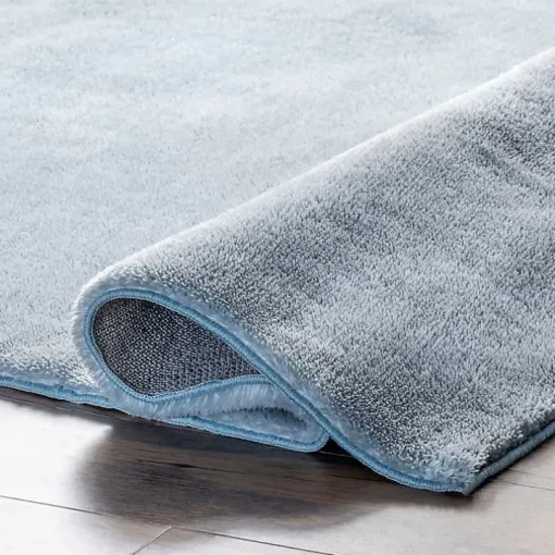 Whitlow Blue Shag Washable Area Rug, 6x9