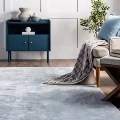 Whitlow Blue Shag Washable Area Rug, 6x9