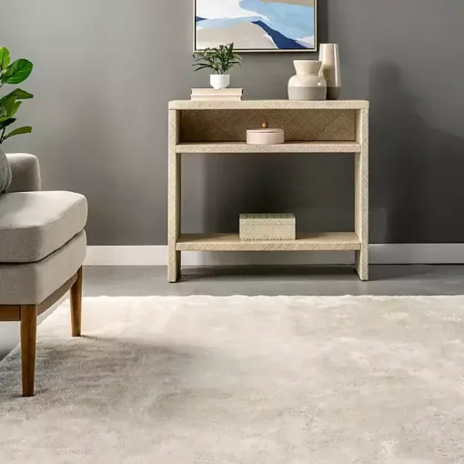 Whitlow Cream Shag Washable Area Rug, 5x8