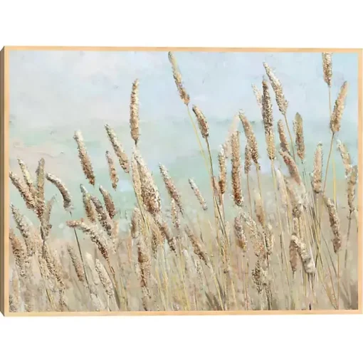 Wild Beach Reeds Framed Canvas Art Print