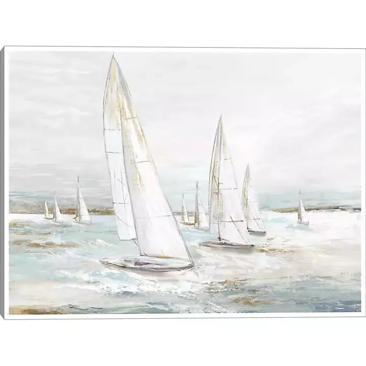 Windswept Sails I Framed Canvas Art Print