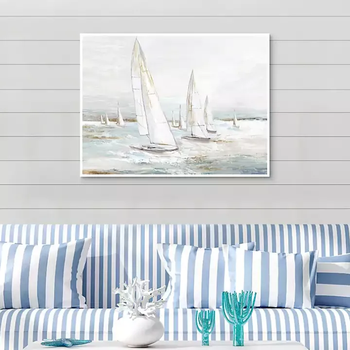 Windswept Sails I Framed Canvas Art Print
