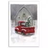 Winter Barn and Truck Canvas Art Print