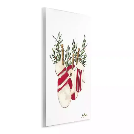 Winter Mittens on Clothesline Wall Plaque