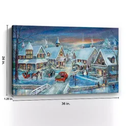 Winter Village Christmas Giclee Canvas Art Print