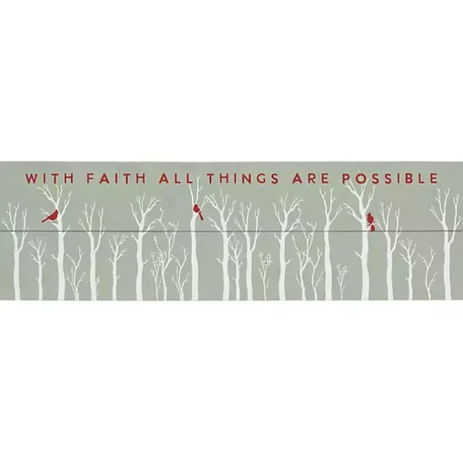 With Faith Cardinals Wall Plaque