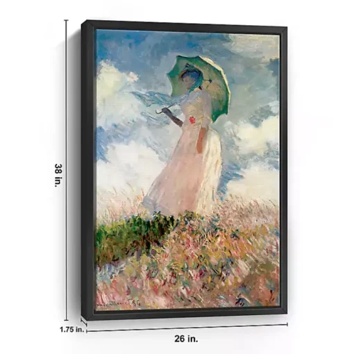 Woman with a Parasol Framed Canvas Art Print