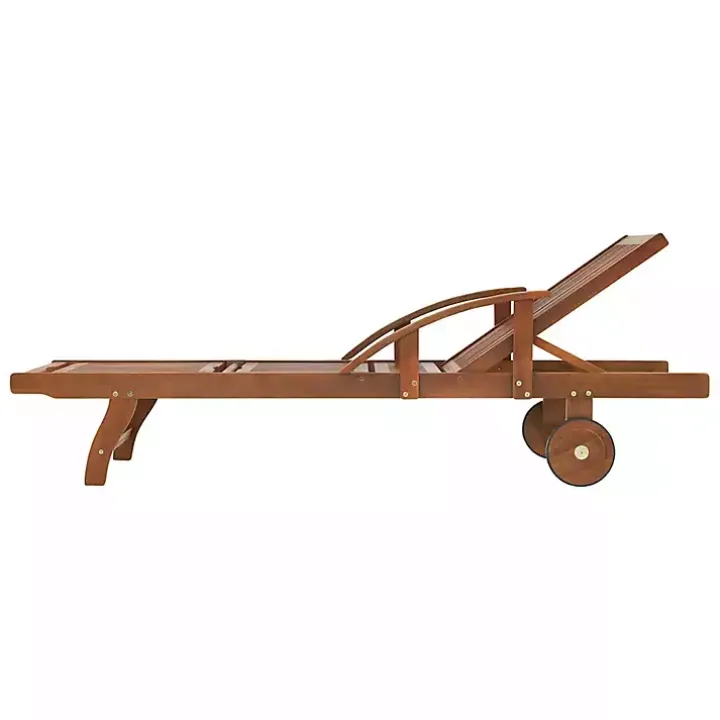 Wood 2-pc. Outdoor Lounge Chair with Leg Rest Set