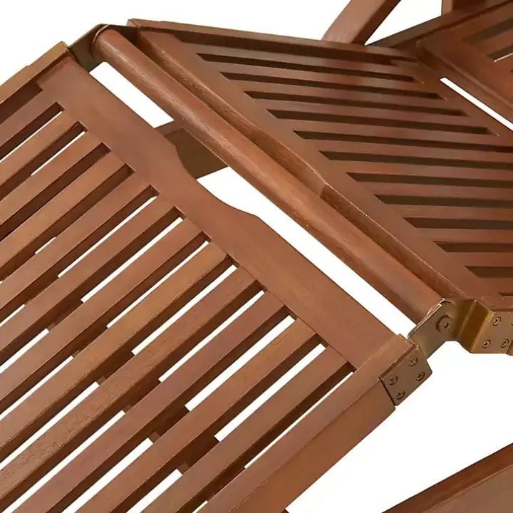 Wood 2-pc. Outdoor Lounge Chair with Leg Rest Set