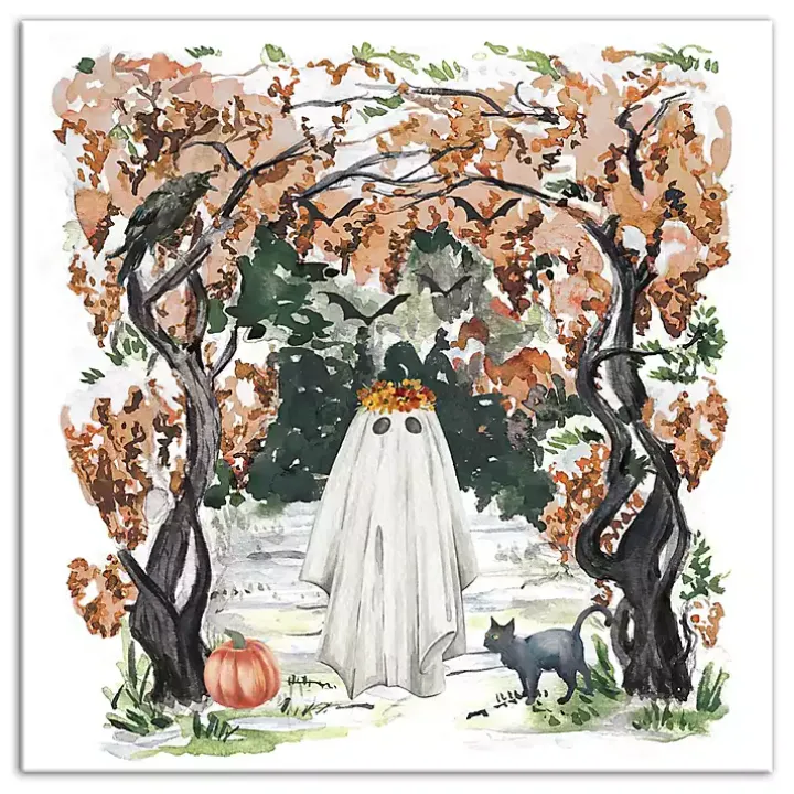 Woodland Ghost Halloween Canvas Art Print