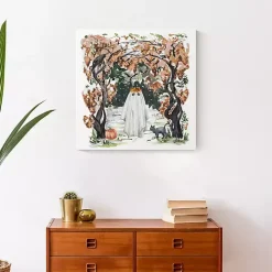 Woodland Ghost Halloween Canvas Art Print
