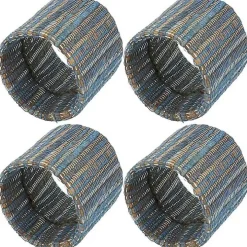 Woven Indigo 4-pc. Napkin Ring Set