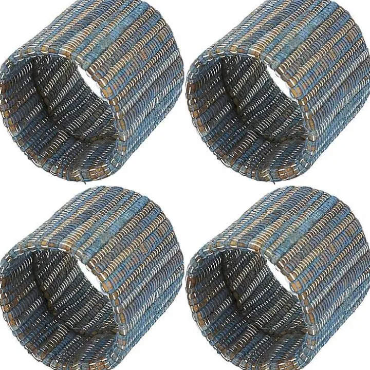 Woven Indigo 4-pc. Napkin Ring Set