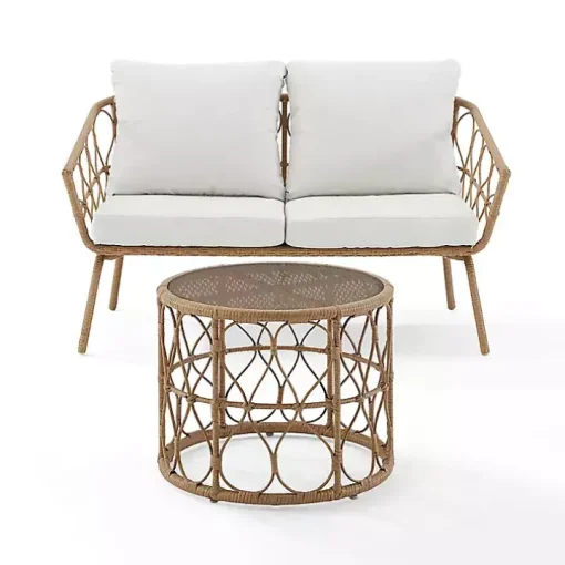 Woven Loop Rattan 2-pc. Outdoor Loveseat Set