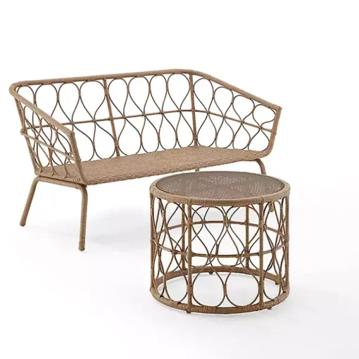 Woven Loop Rattan 2-pc. Outdoor Loveseat Set