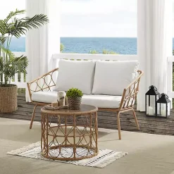 Woven Loop Rattan 2-pc. Outdoor Loveseat Set