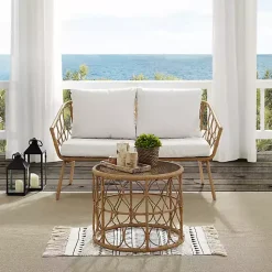 Woven Loop Rattan 2-pc. Outdoor Loveseat Set