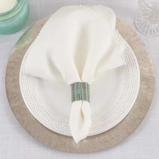 Woven Minty 4-pc. Napkin Ring Set