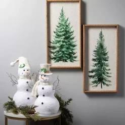 Woven Pine Tree Framed Art Prints, Set of 2