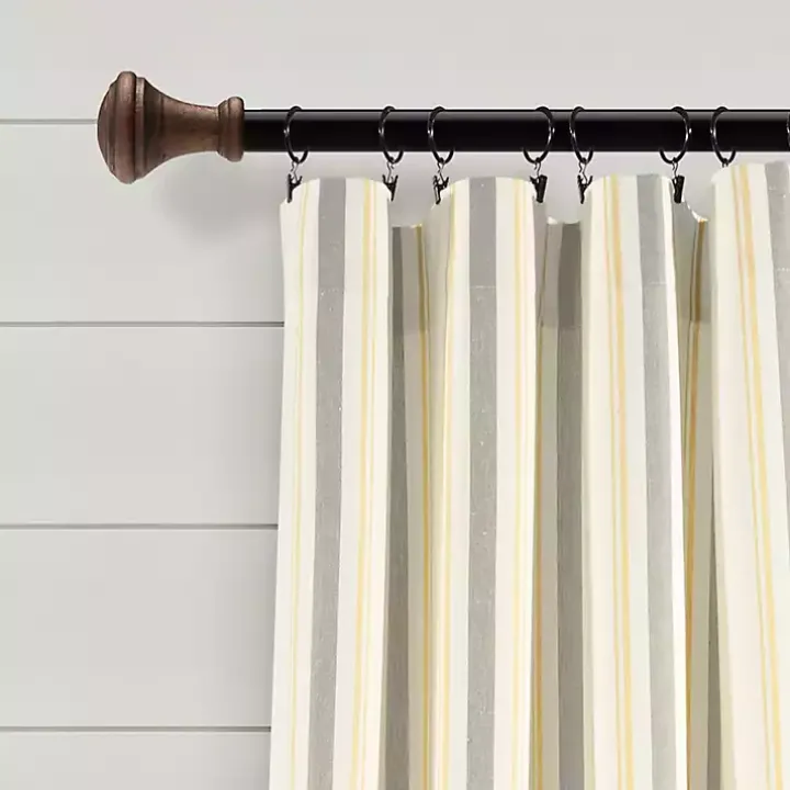 Yellow & Gray Farmhouse Curtain Panel Set, 95 in.