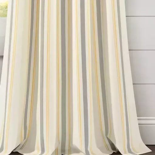Yellow & Gray Farmhouse Curtain Panel Set, 95 in.