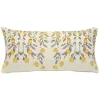 Yellow & Gray Floral Outdoor Pillow