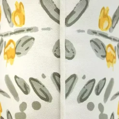 Yellow & Gray Floral Outdoor Pillow