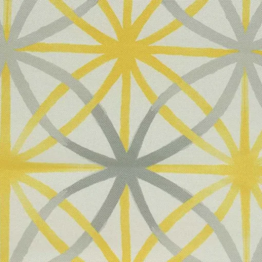 Yellow & Gray Geometric Flowers Outdoor Pillow