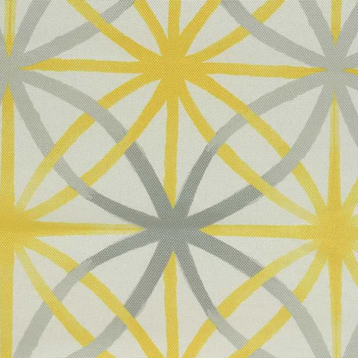 Yellow & Gray Geometric Flowers Outdoor Pillow
