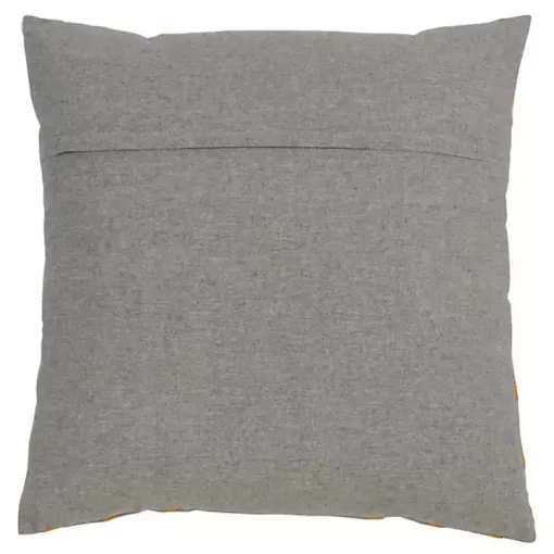 Yellow Crosshatch Stitch Cotton Throw Pillow