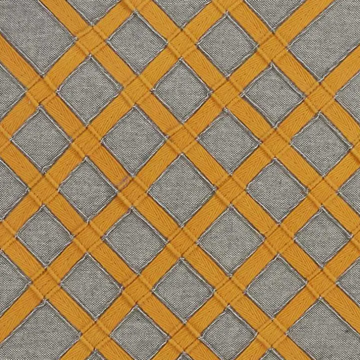 Yellow Crosshatch Stitch Cotton Throw Pillow