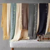 Yellow Faux Cashmere Color Block Throw Blanket