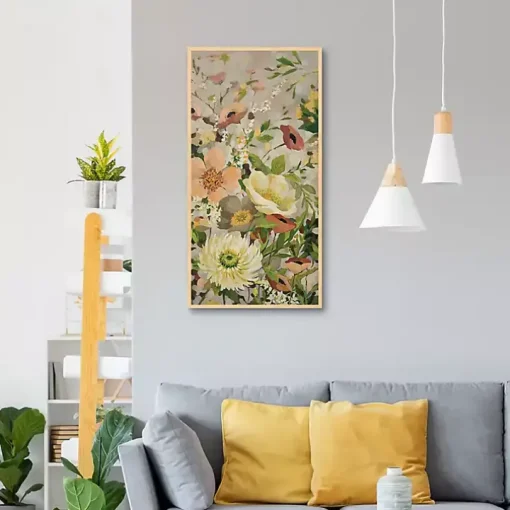 Yellow Flowers Framed Canvas Art Print