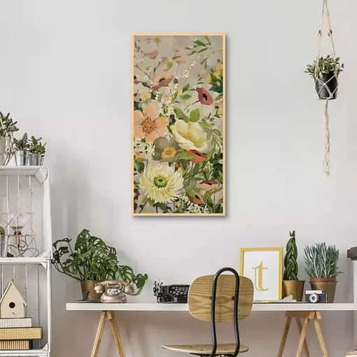 Yellow Flowers Framed Canvas Art Print