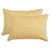 Yellow Pattern XL Outdoor Lumbar Pillows, Set of 2