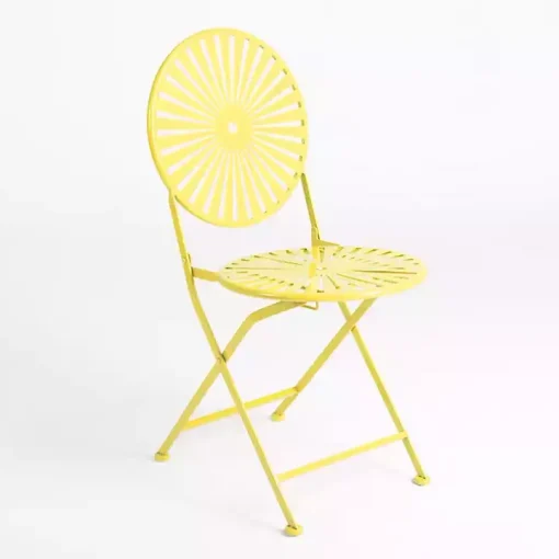 Yellow Sunburst Metal 3-pc. Outdoor Bistro Set
