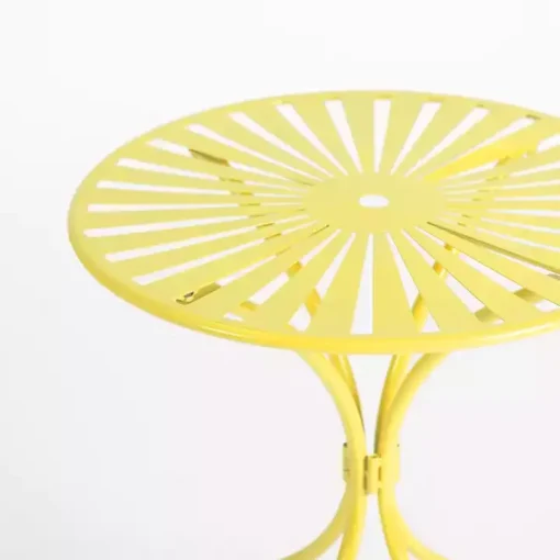 Yellow Sunburst Metal 3-pc. Outdoor Bistro Set