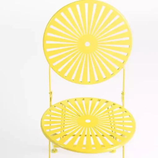 Yellow Sunburst Metal 3-pc. Outdoor Bistro Set