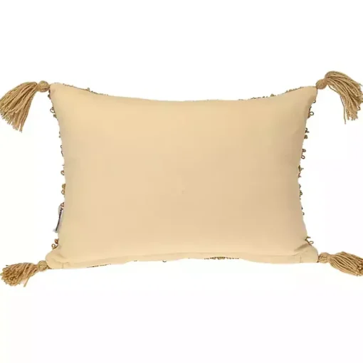 Yellow Woven Stripes Lumbar Pillow