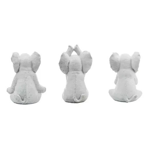 Yoga Elephant Statues, Set of 3
