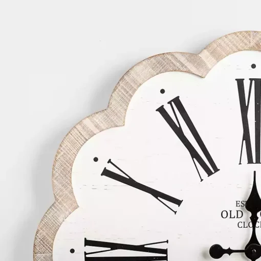 Adelyn Scalloped Edge Wood Clock