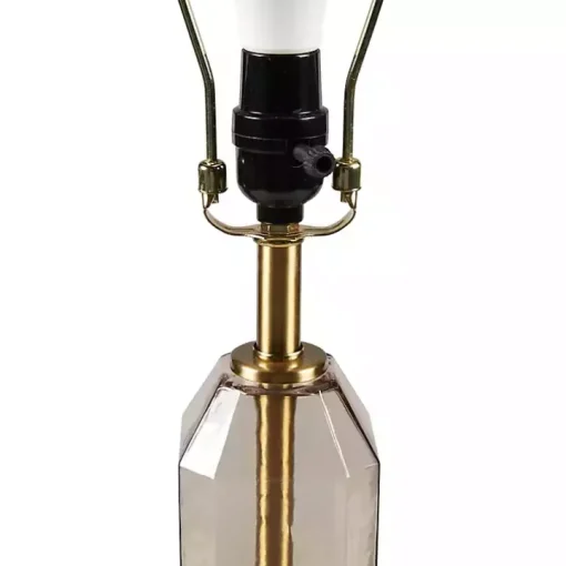 Amber Faceted Glass Table Lamp